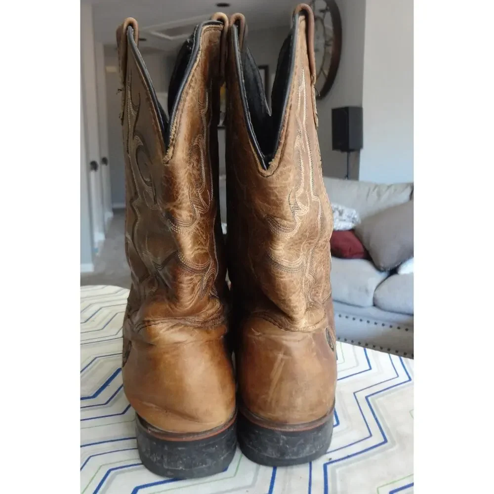 Double H DH3599 Mens 11 2E Extra Wide EE Brown USA Cowboy Western Boot Roper